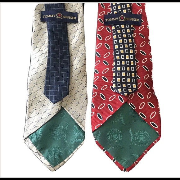 Tommy Hilfiger Men 2 Neck Ties Silk Navy Made USA - Picture 4 of 4
